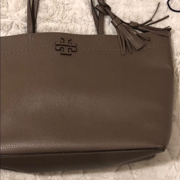 Tory Burch McGraw Tote Silver Maple - Picture 7 of 14